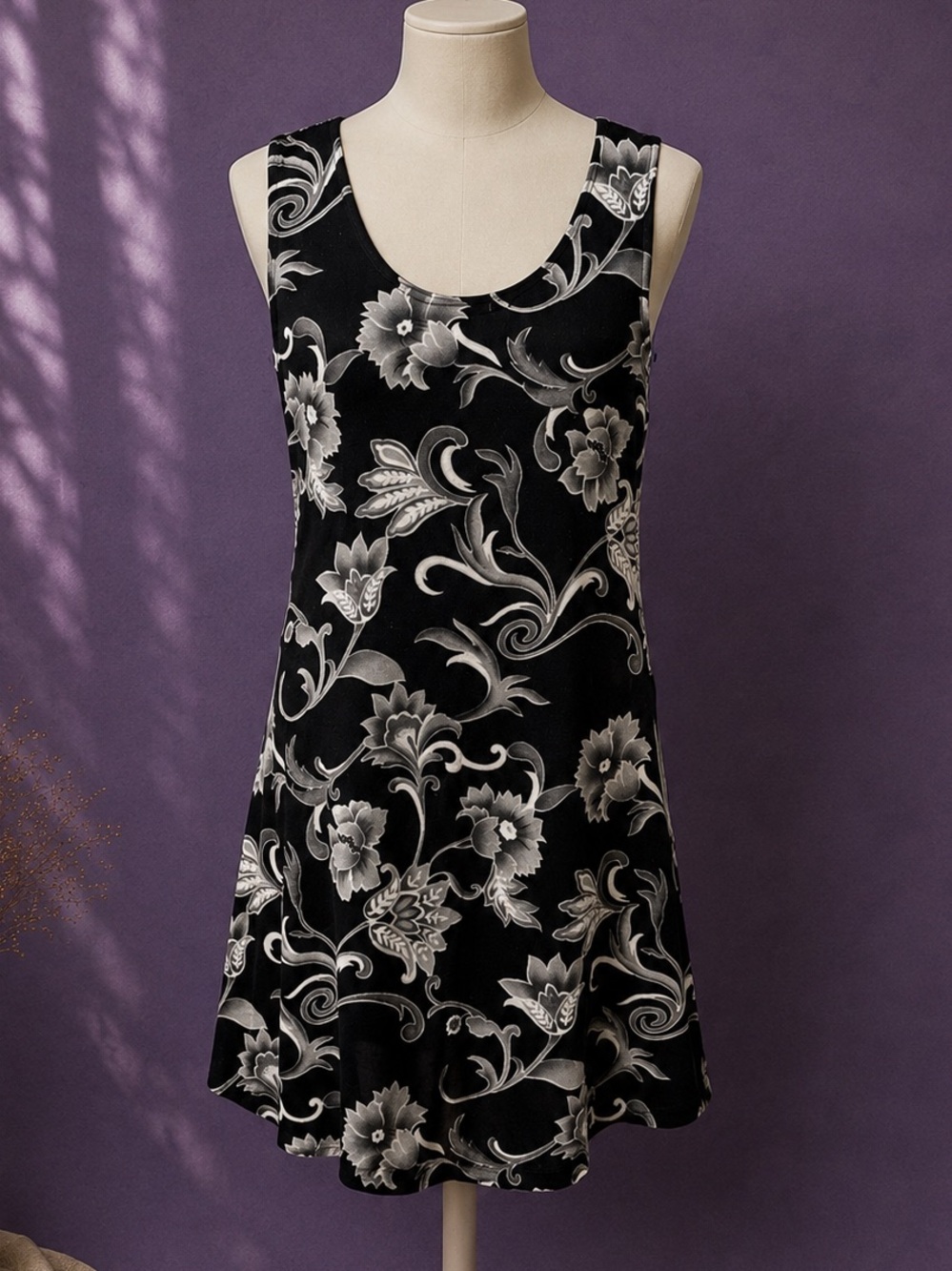 Vintage y2k black silver floral mesh dress